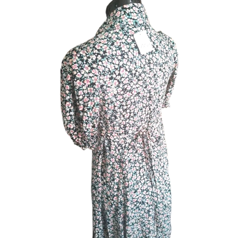 FREE PEOPLE Debbie-Jean Floral Viscose Shirtdress Short Slvs Button Front NWT SM - Picture 8 of 14